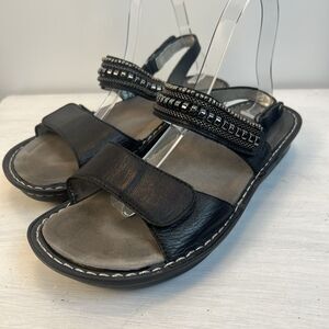 Alegria by PG Lite Black Beaded Leather Sandals – Women’s US 10 (EU 40)
